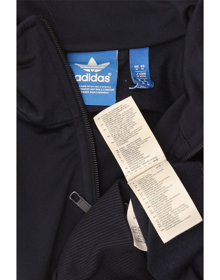 ADIDAS Herren-Trainingsanzug-Top-Jacke, mittelgroß, marineblau, Polyester