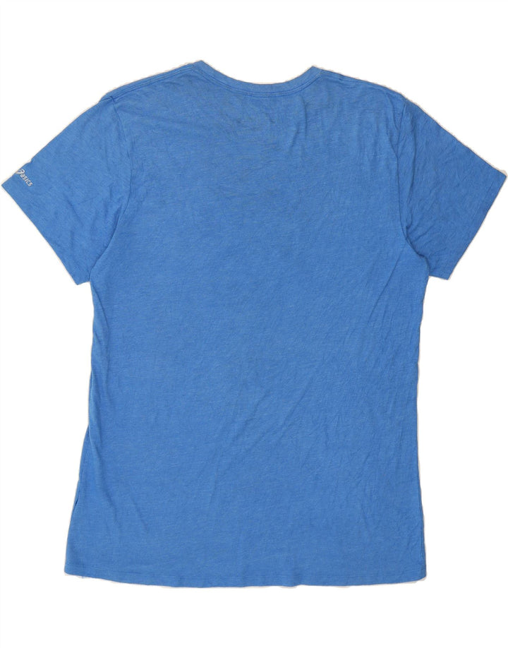 ASICS Mens Big & Tall Graphic T-Shirt Top 2XL Blue Vintage Asics and Second-Hand Asics from Messina Hembry 