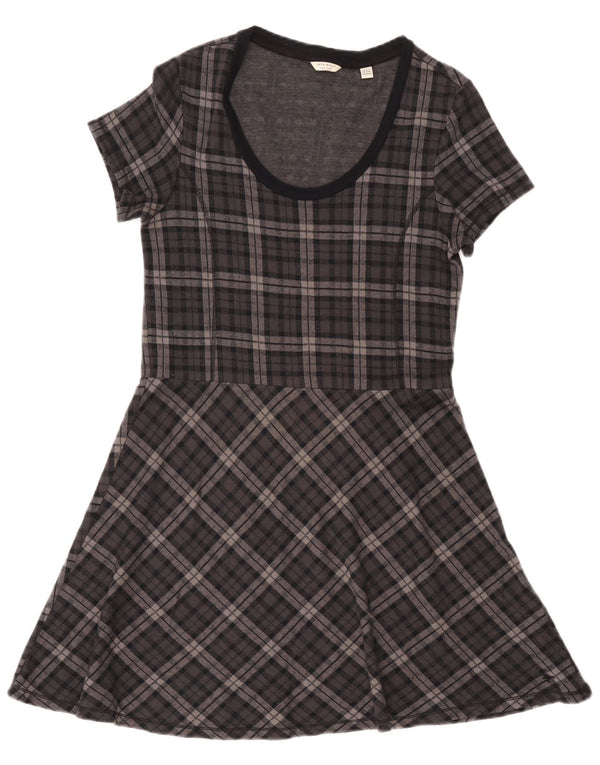 Jack Wills Damen-A-Linien-Kleid, Gr. 44, groß, grau kariert, Baumwolle