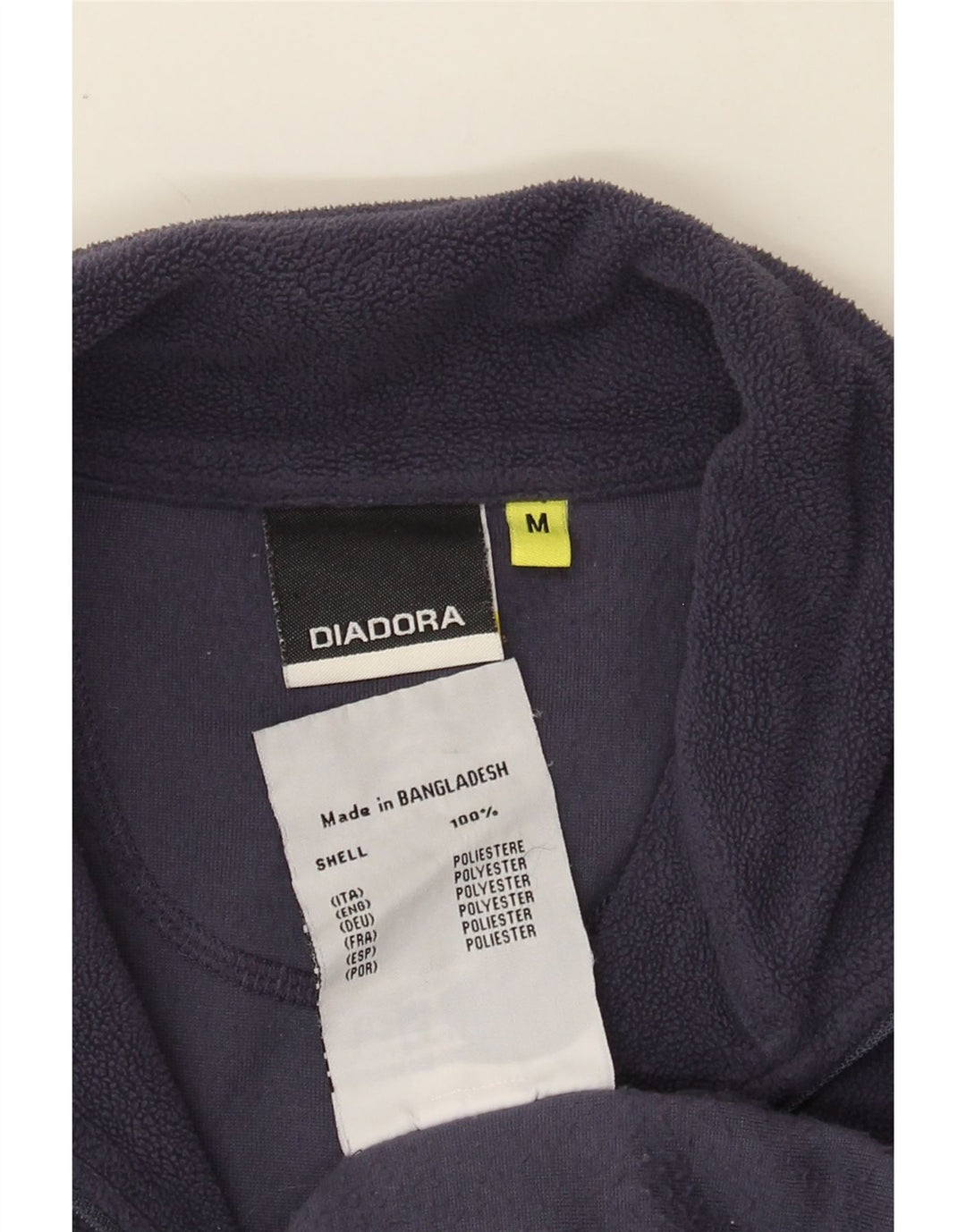 DIADORA Womens Zip Neck Fleece Jumper UK 14 Medium Purple Polyester Vintage Diadora and Second-Hand Diadora from Messina Hembry 