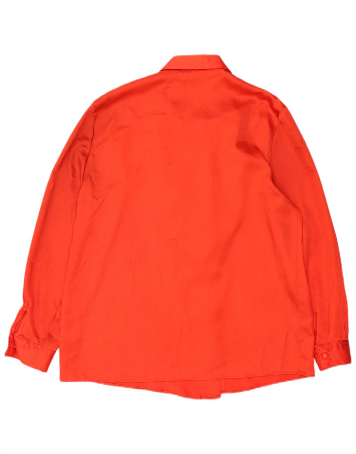 BIANCHI Damen-Hemdbluse mit Rüschen vorne, UK 18, XL, Rot, Polyester