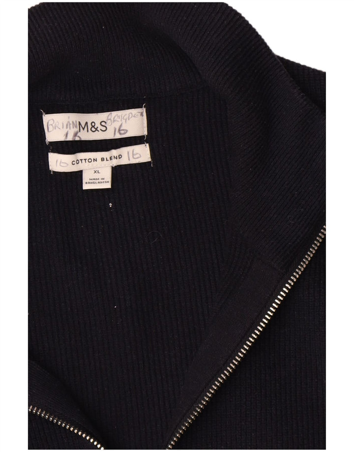 Marks & Spencer Herren Strickjacke XL Marineblau Polyester