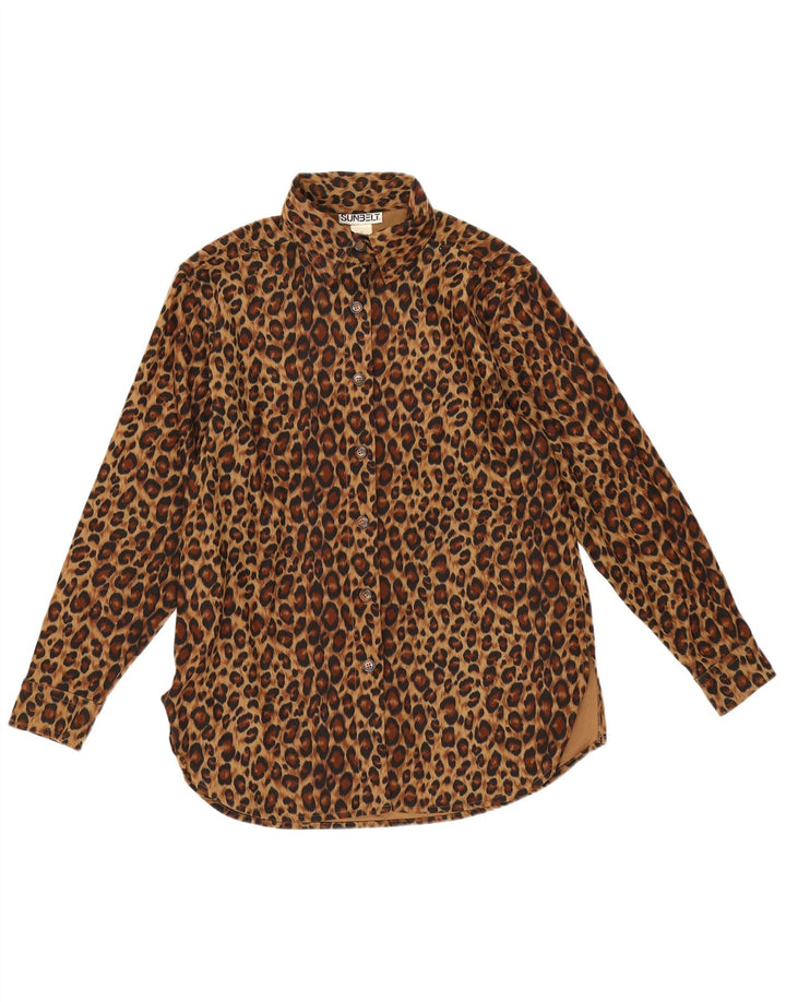 Sunbelt Damen-Oversize-Hemd (UK 10), kleines braunes Tiermuster