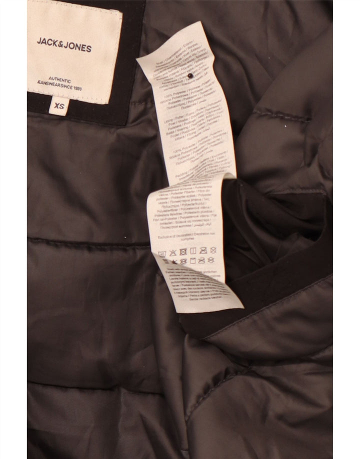 JACK & JONES Wattierte Herrenjacke mit Kapuze, UK 34, XS, Schwarz, Polyester
