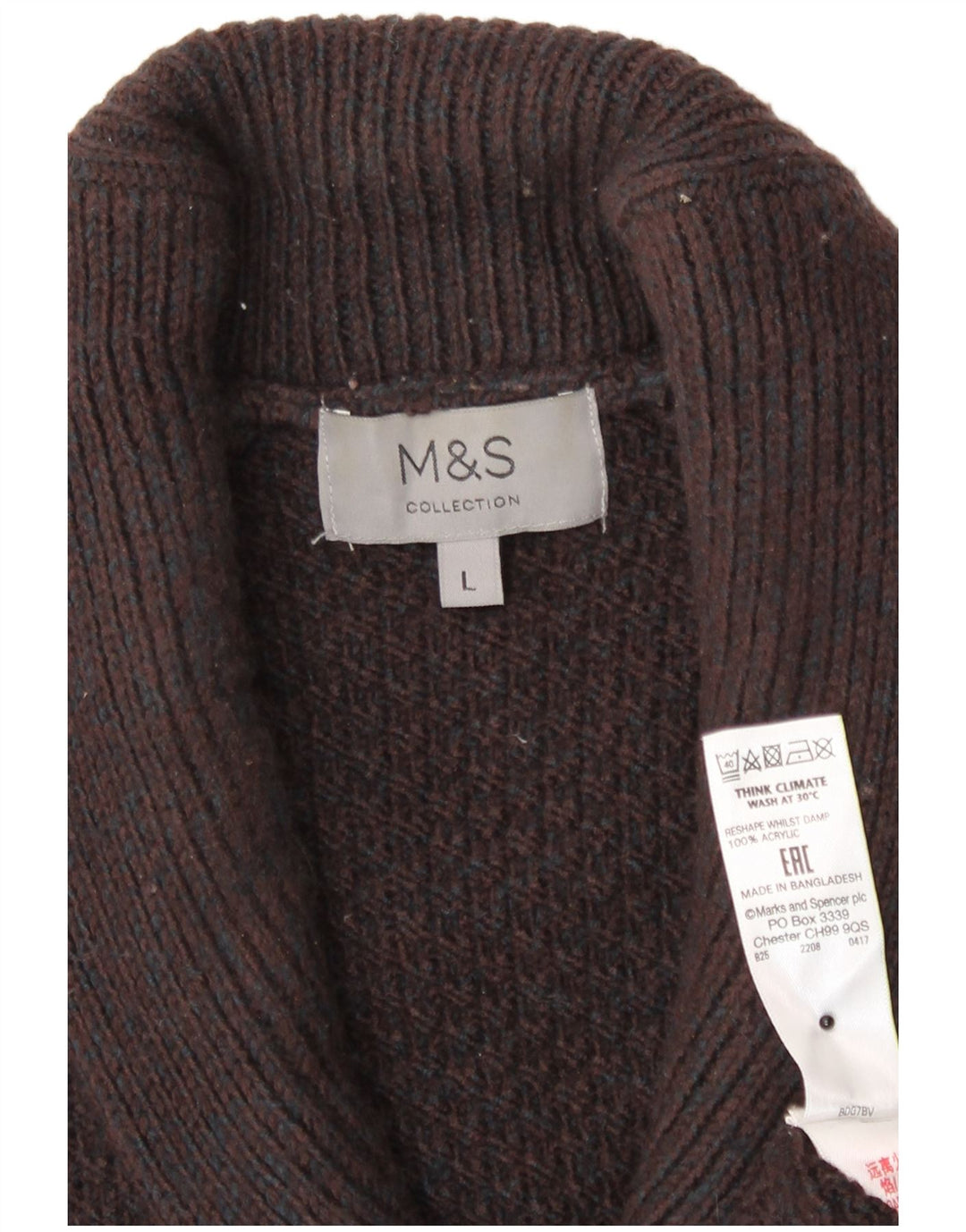 Marks & Spencer Herren-Strickjacke, groß, braun, Acryl