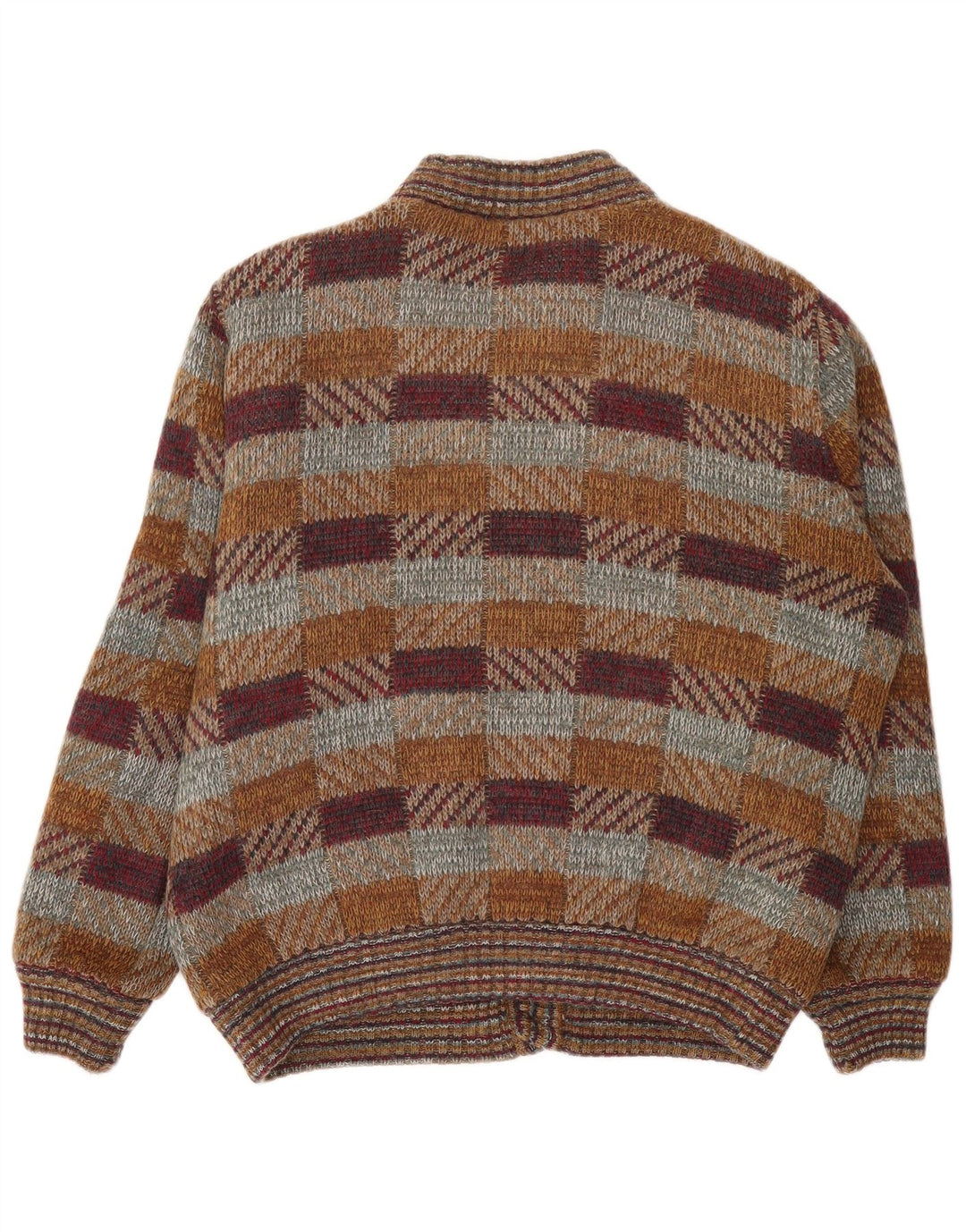 Vintage Herren Cardigan Pullover XL Mehrfarbig kariert