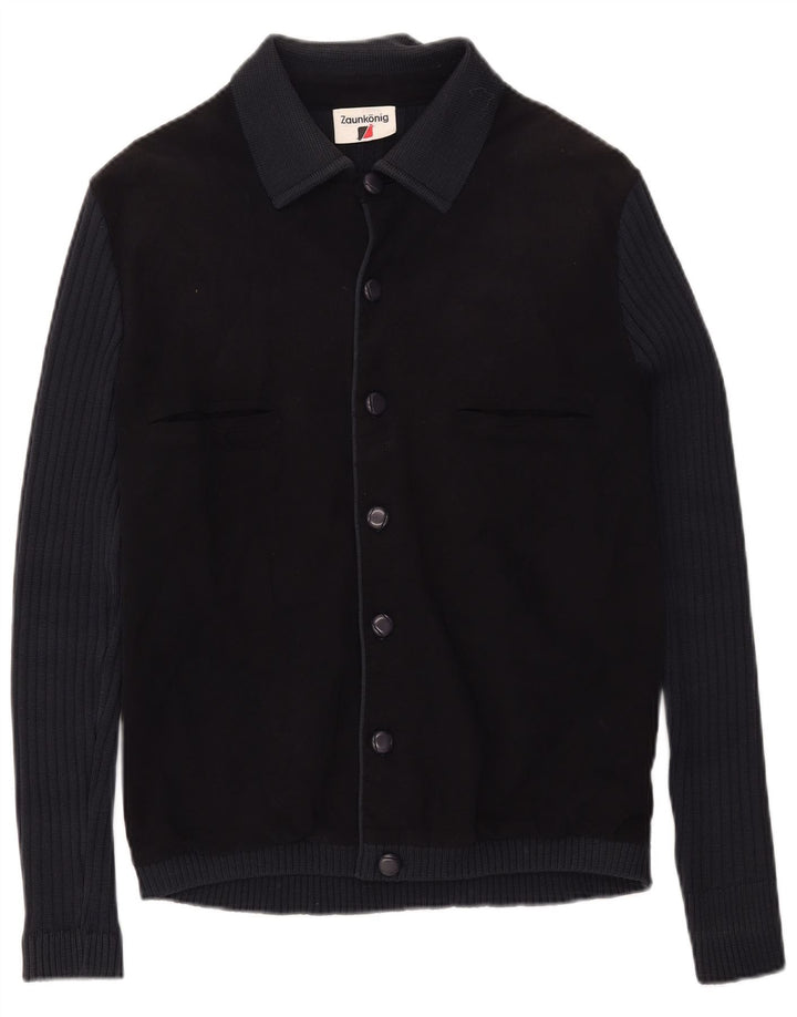 Vintage Herren-Cardigan-Pullover, mittelgroß, Marineblau, Farbblock