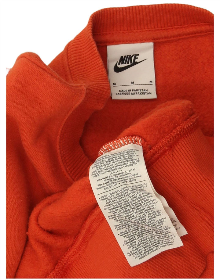 Nike Womens Crop Oversized Sweatshirt Pullover UK 14 Mittelrote Baumwolle