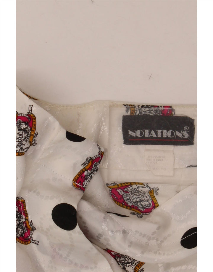 NOTATIONS Damen-Hemdbluse mit abstraktem Muster, UK 16, Größe L, Weiß, Polyester