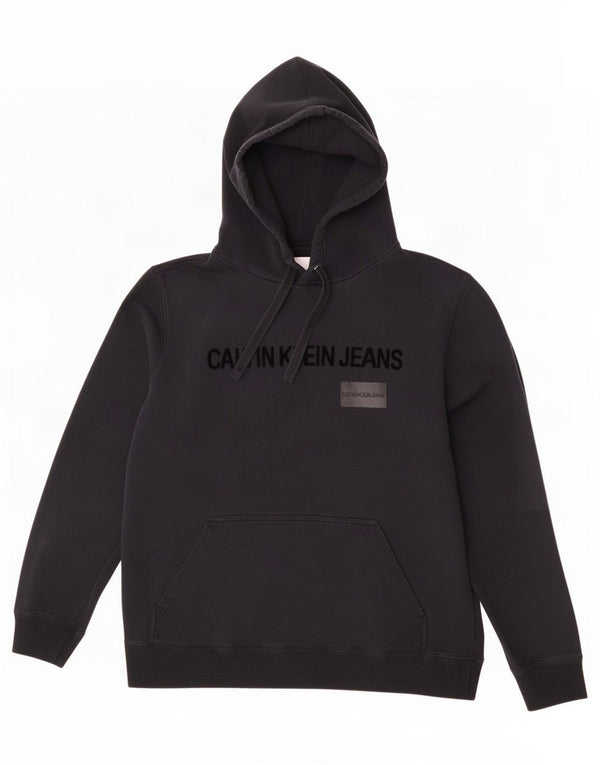 Calvin Klein Jeans Damen Graphic Hoodie Pullover 2XL Schwarz Baumwolle