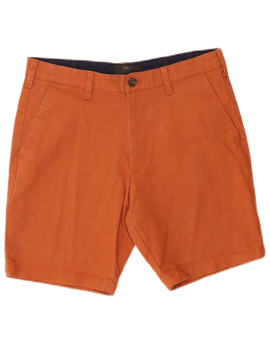Marks & Spencer Herren Chinoshorts W30 Mittelorange Baumwolle