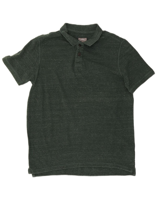 Fat Face Herren-Poloshirt XL, grün gefleckte Baumwolle