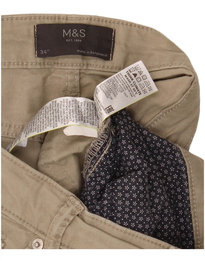 Marks & Spencer Herren-Freizeitshorts W34, große Khaki-Baumwolle