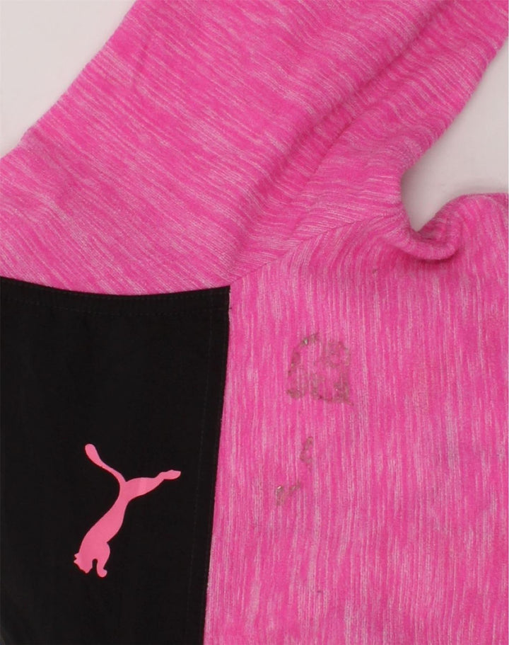PUMA Girls Zip Hoodie Sweater 14-15 Years Large Pink Colourblock Polyester | Vintage Puma | Thrift | Second-Hand Puma | Used Clothing | Messina Hembry 