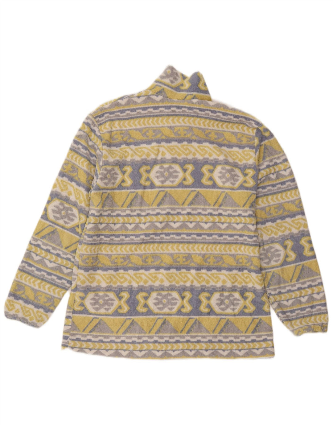 Vintage Damen Fleecejacke UK 20 2XL Gelb Geometrisch