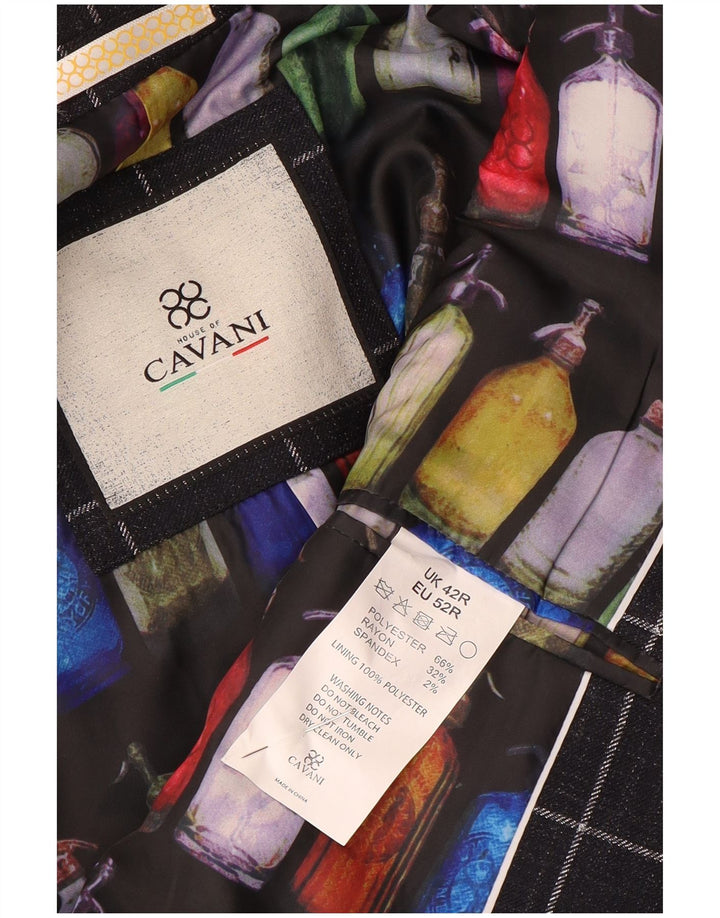 Cavani Herren-Blazer mit 2 Knöpfen, UK 42, XL, marineblau, kariert, Polyester