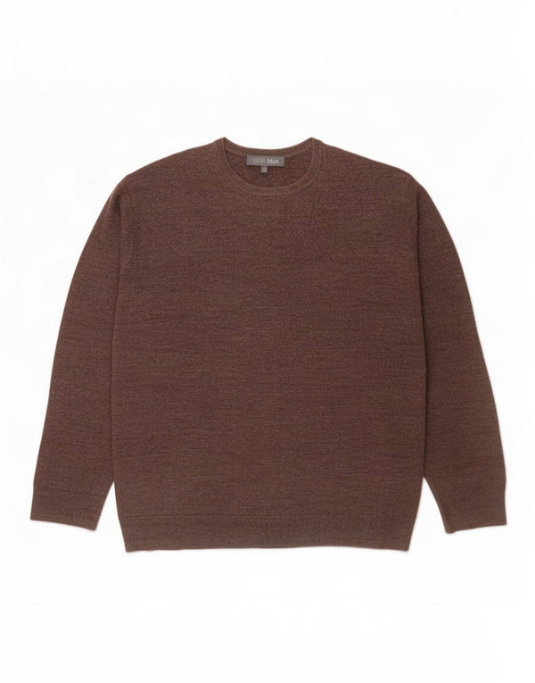 Marks & Spencer Herren-Pullover mit Rundhalsausschnitt, 2XL, braunes Acryl
