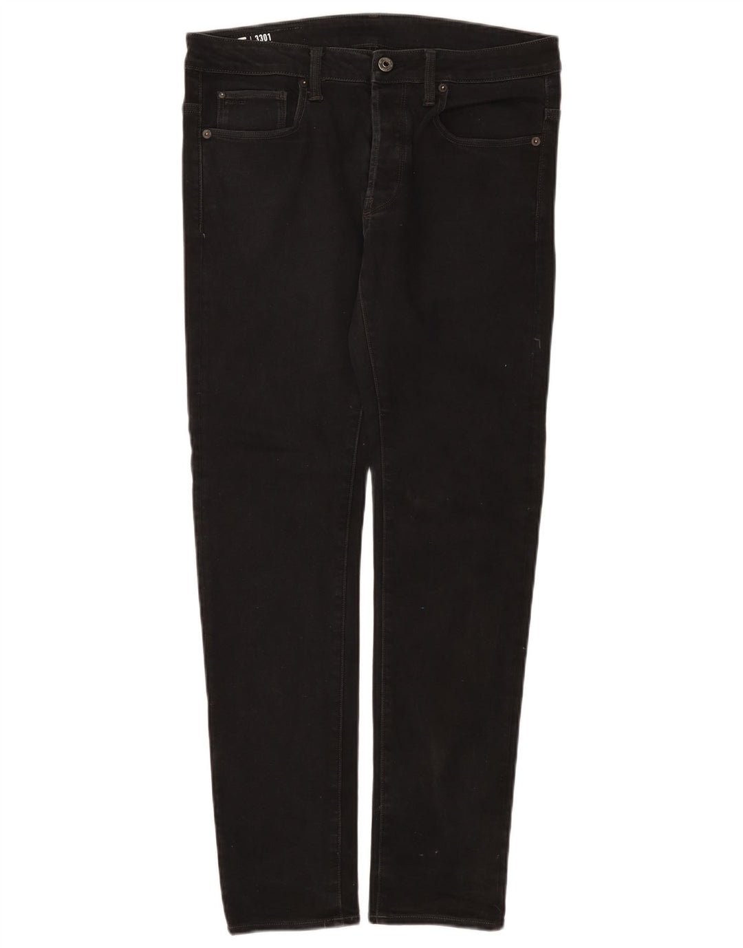 G-Star Herren Slim Jeans W32 L32 Schwarze Baumwolle