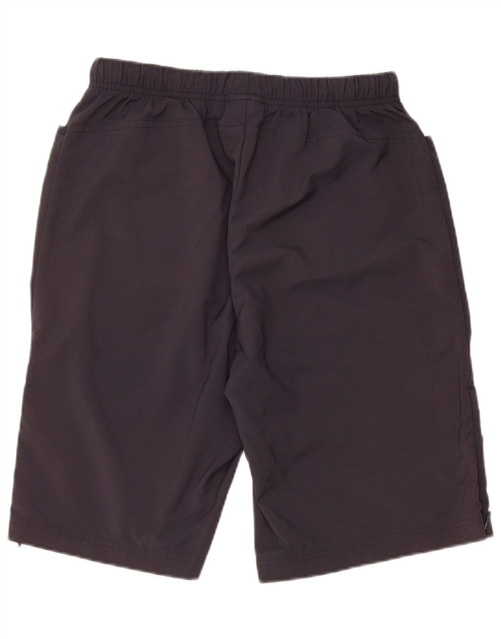 ADIDAS Damen Sportshorts UK 12 Medium Marineblau Polyester