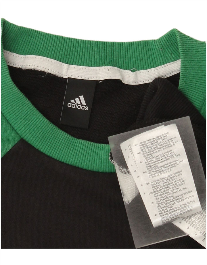 Adidas Herren Sweatshirt Pullover Mittelschwarz Colourblock Baumwolle