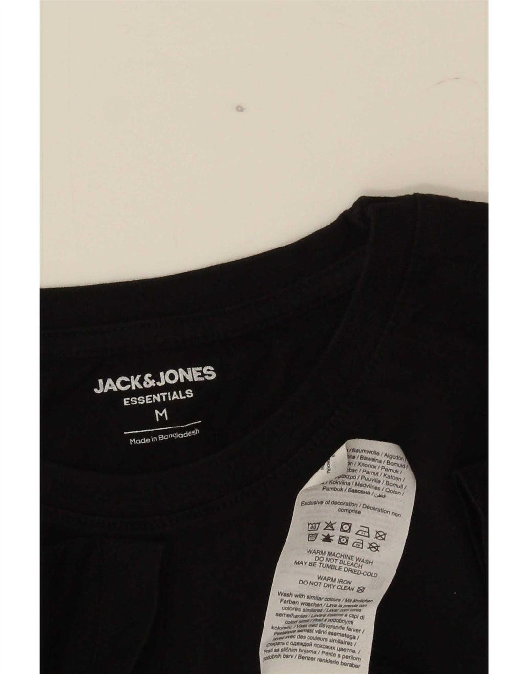 Jack & Jones Herren T-Shirt Top Medium Schwarz Baumwolle