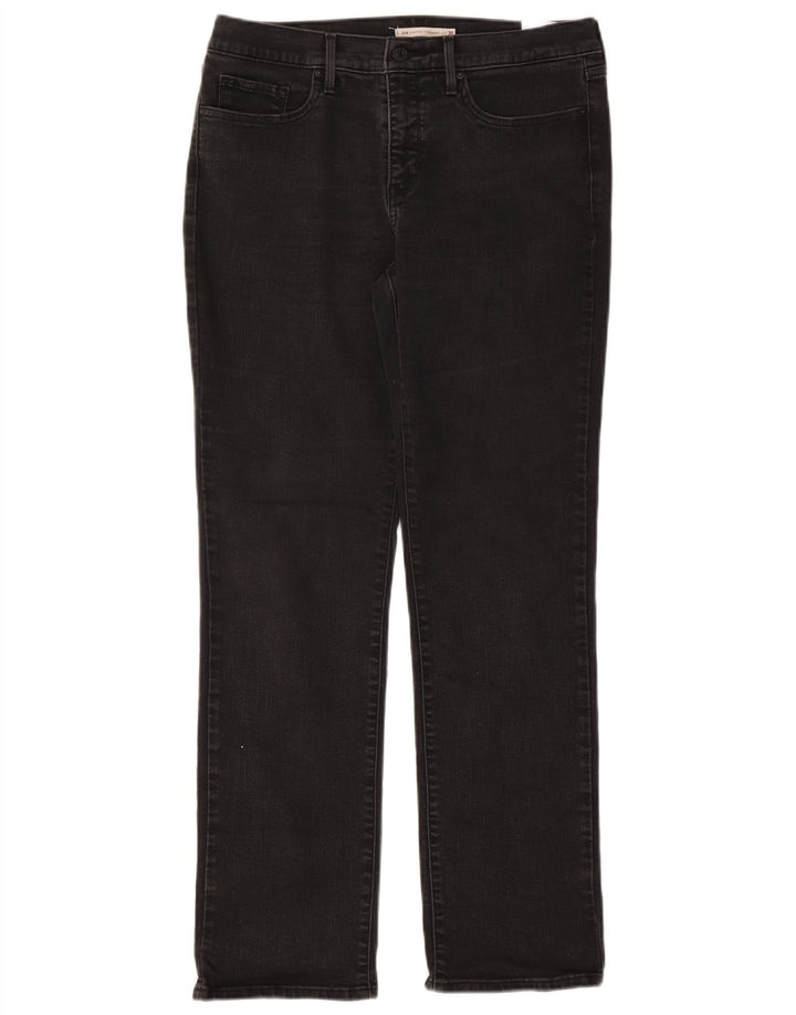 Levi's Damen Straight Jeans W31 L32 Schwarze Baumwolle