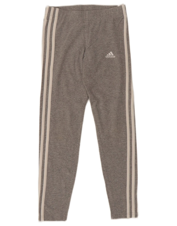 Adidas Mädchen-Leggings, 11–12 Jahre, graue Baumwolle