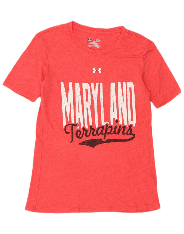 Under Armour Damen Maryland Terrapins Graphic T-Shirt Top UK 10 Small Rot
