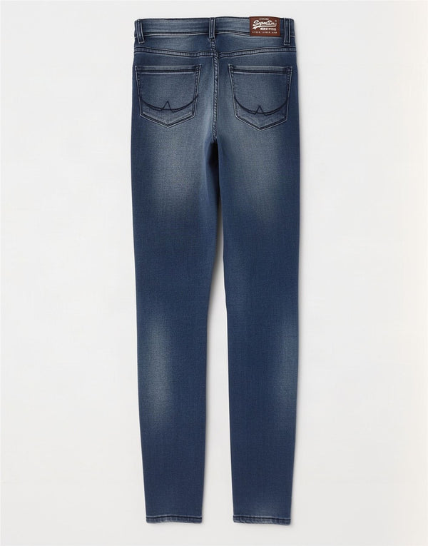 Superdry Damen Alexia Jegging Jeans W27 L32 Blaue Baumwolle
