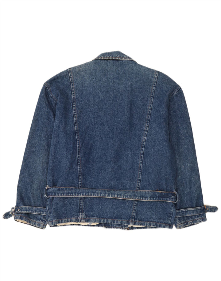 Vintage Herren Denim Bikerjacke UK 40 Large Blau