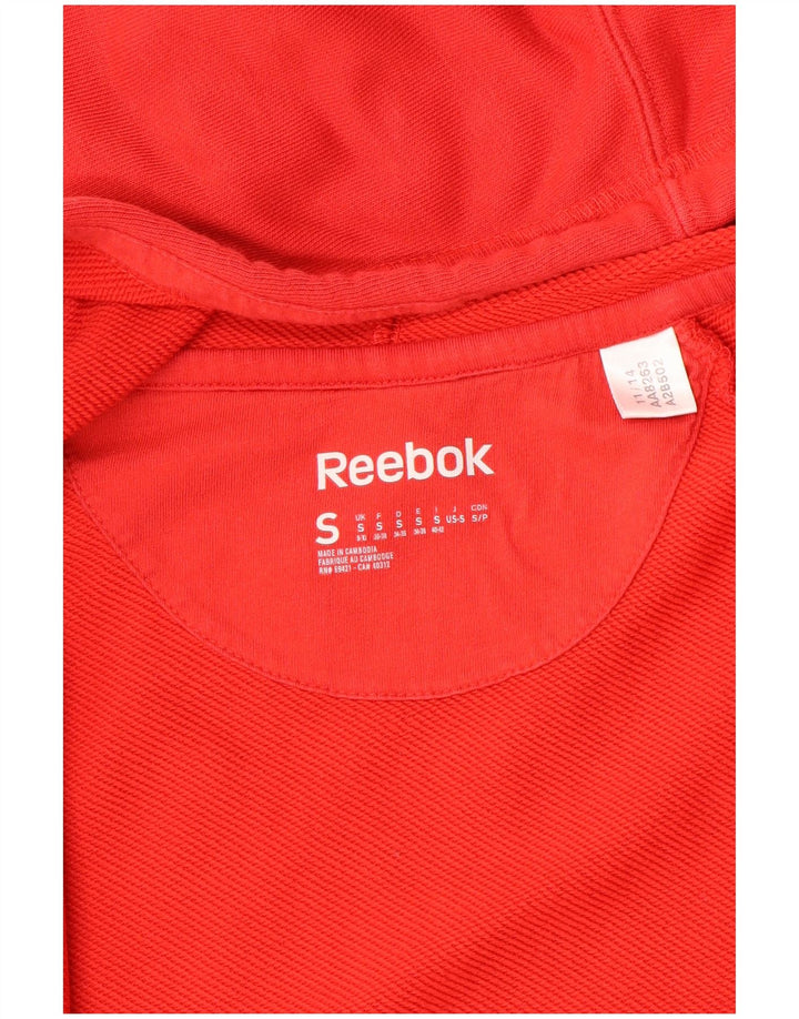 Reebok Damen Zip Hoodie Pullover UK 10 Small Rot