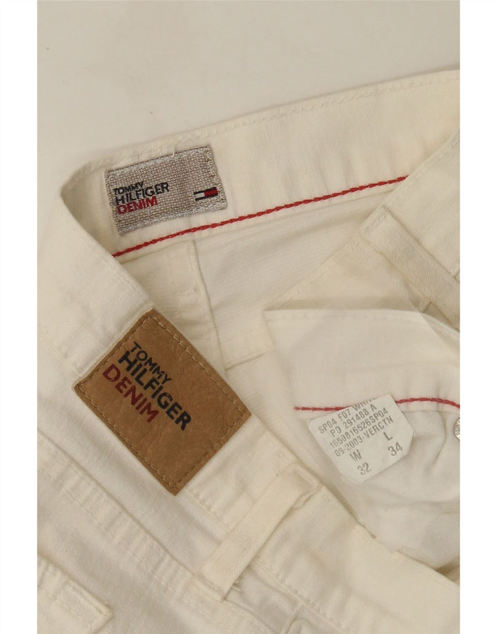 Tommy Hilfiger Schlagjeans für Damen, W32, L30, cremefarbene Baumwolle