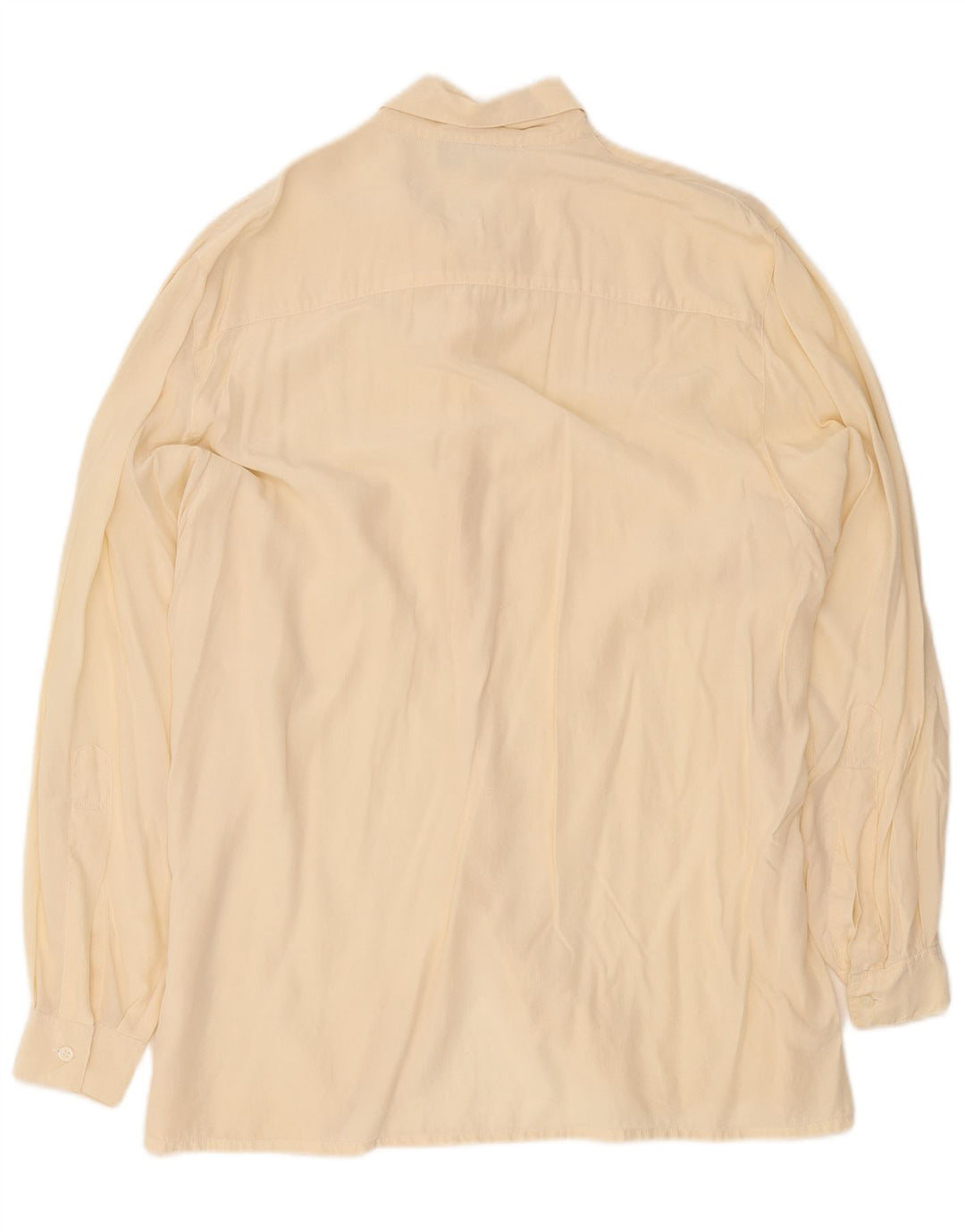 Vintage Damen Longline Übergroße Hemdbluse EU 44 XL Beige Seide