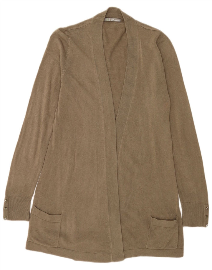 Marks & Spencer Damen Longline Open Cardigan Pullover UK 14 Medium Khaki