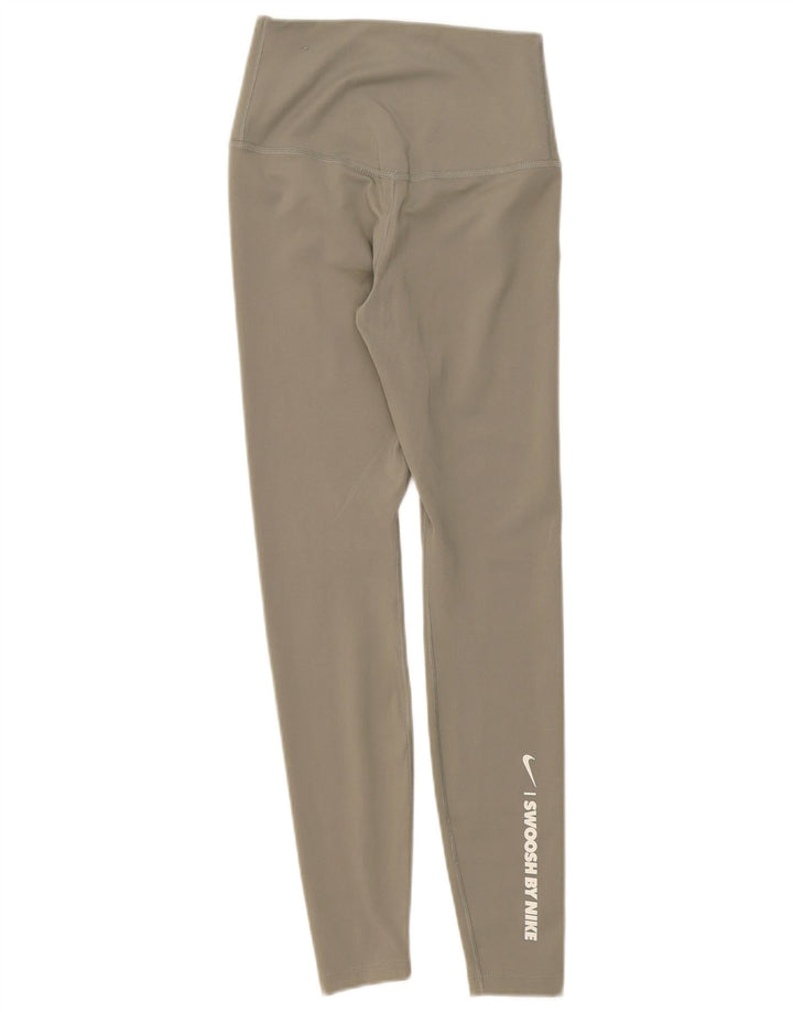 Nike Damen Dri Fit Graphic Leggings UK 6 XS Grün Polyester