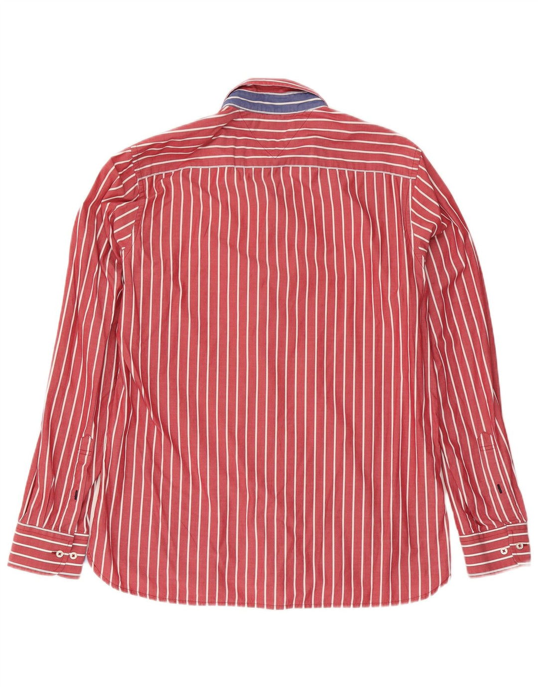 Tommy Hilfiger Herren-Hemd mit individueller Passform, Mittelrote Nadelstreifen-Baumwolle