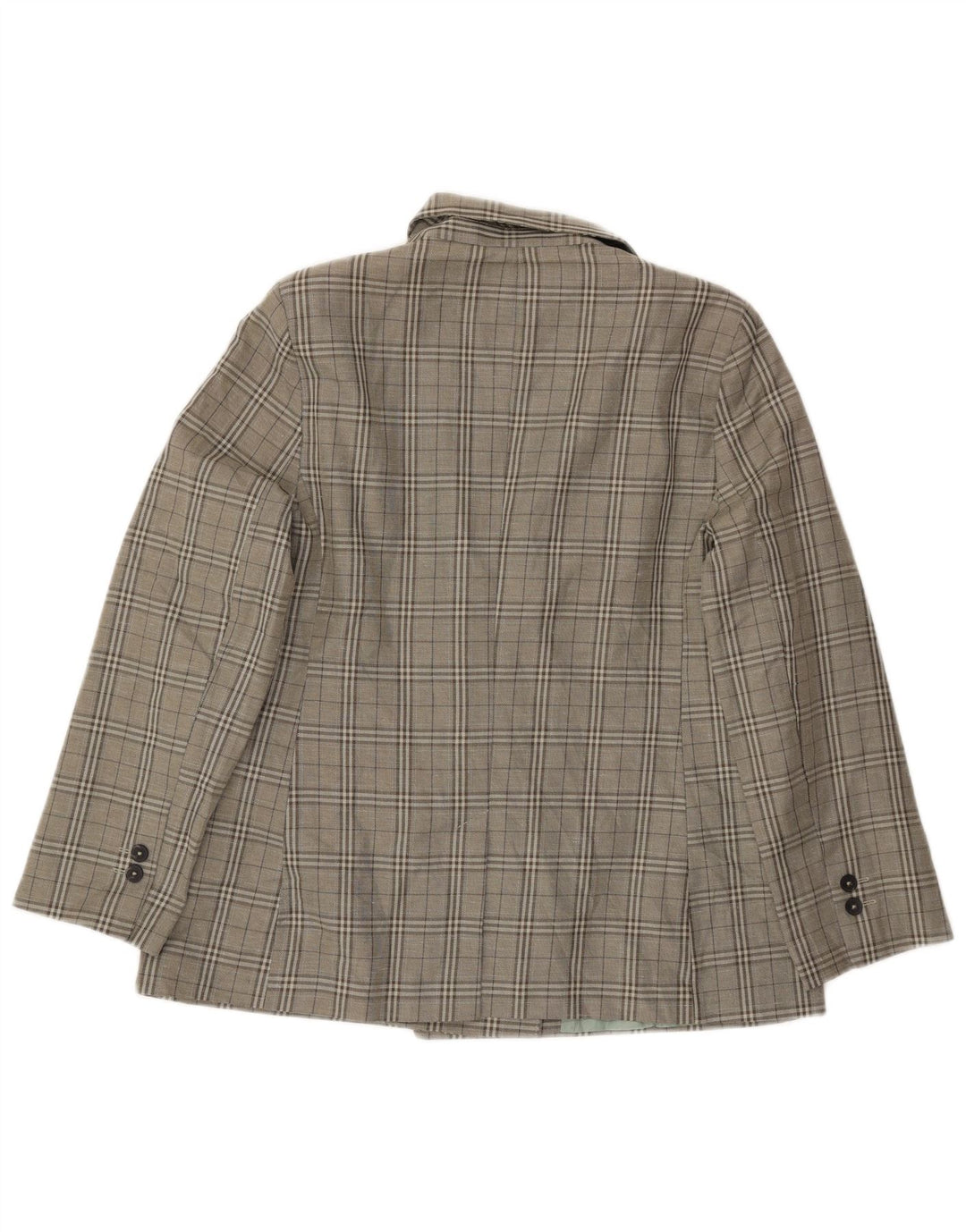 Topshop Womens Petite Zweireihiger Blazer Jacke UK 14 Großes grünes Karomuster