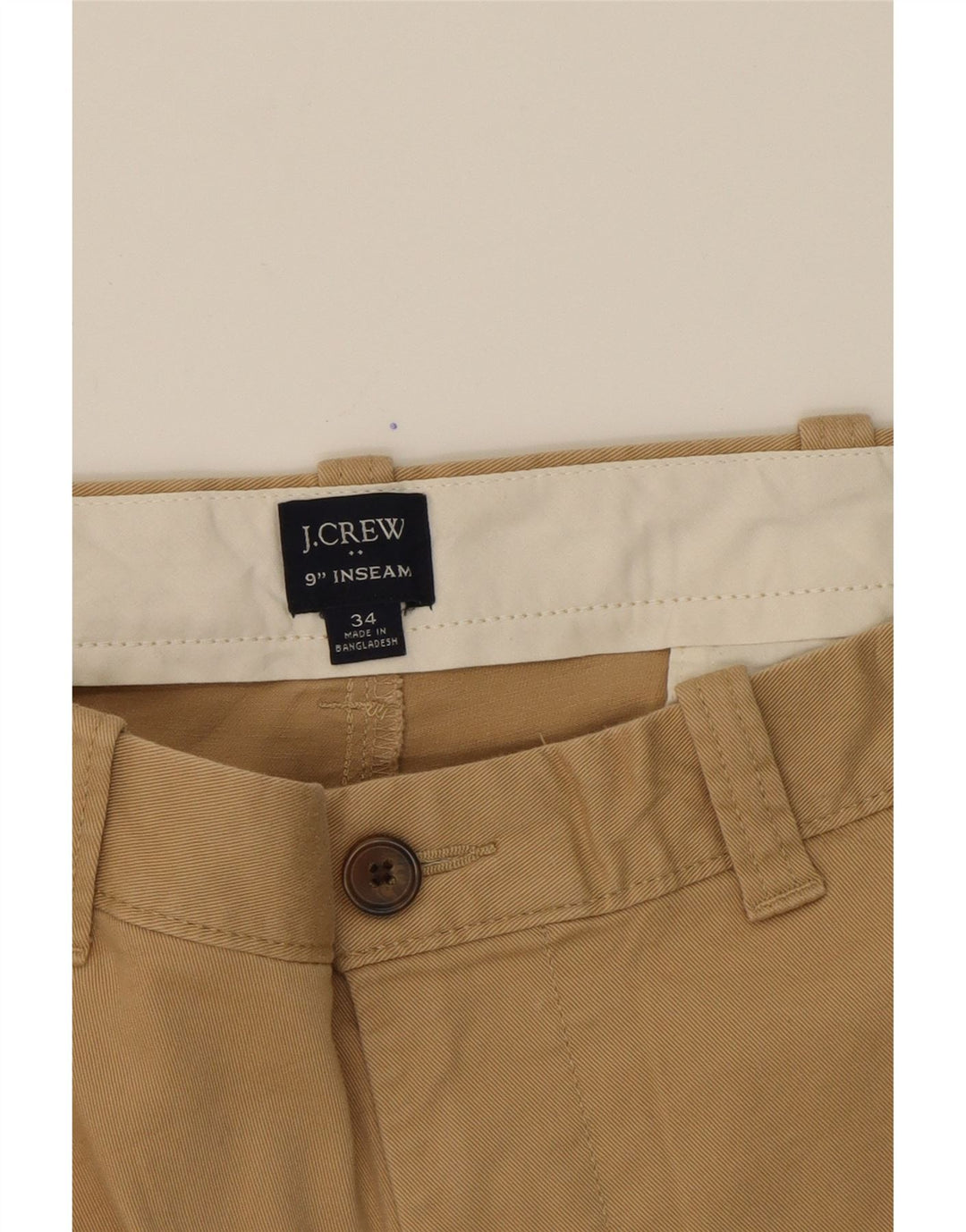 J. CREW Mens Chino Shorts W34 Large  Beige Cotton Vintage J. Crew and Second-Hand J. Crew from Messina Hembry 