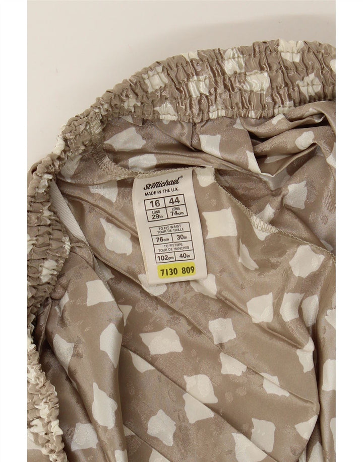 ST MICHAEL Womens Long Pleated Skirt UK 16 Large W32  Grey Geometric Vintage St Michael and Second-Hand St Michael from Messina Hembry 