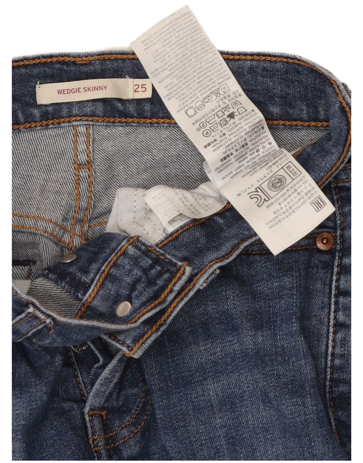 LEVI'S Damen-Jeans mit Keilabsatz, hoher Taille, Röhrenjeans, W25, L26, blaue Baumwolle