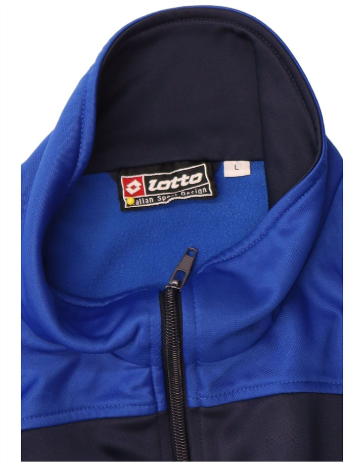 Lotto Herren-Trainingsanzug-Oberteil, Jacke, groß, marineblau, Farbblock-Polyester