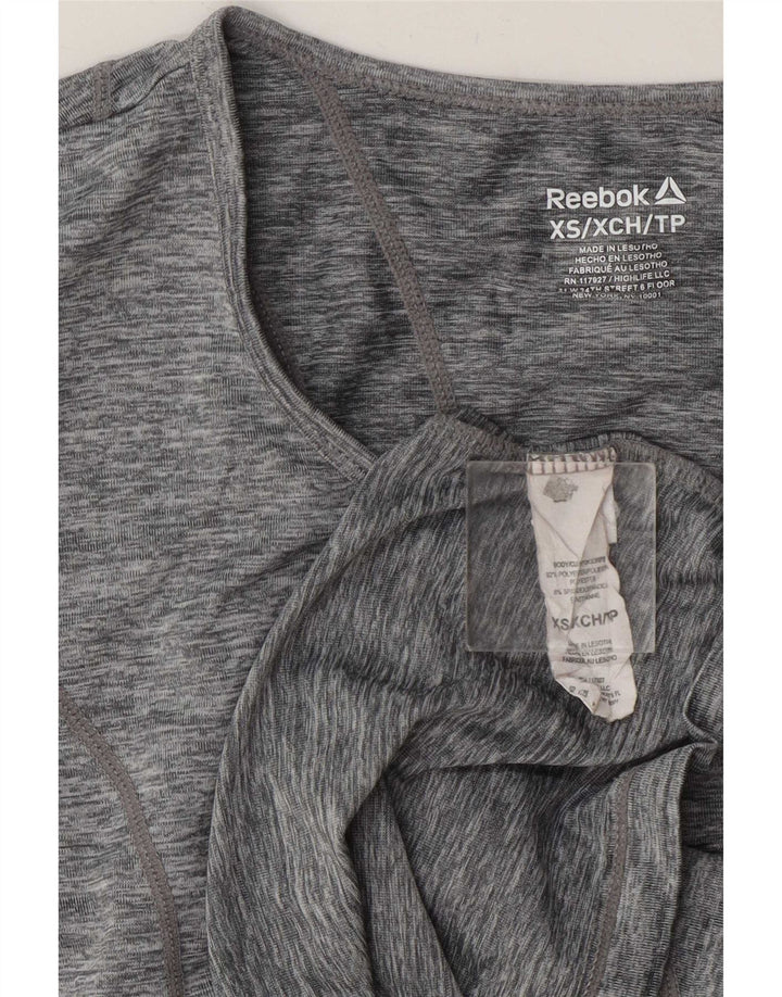 Reebok Damen T-Shirt Top UK 6 XS Grau Polyester