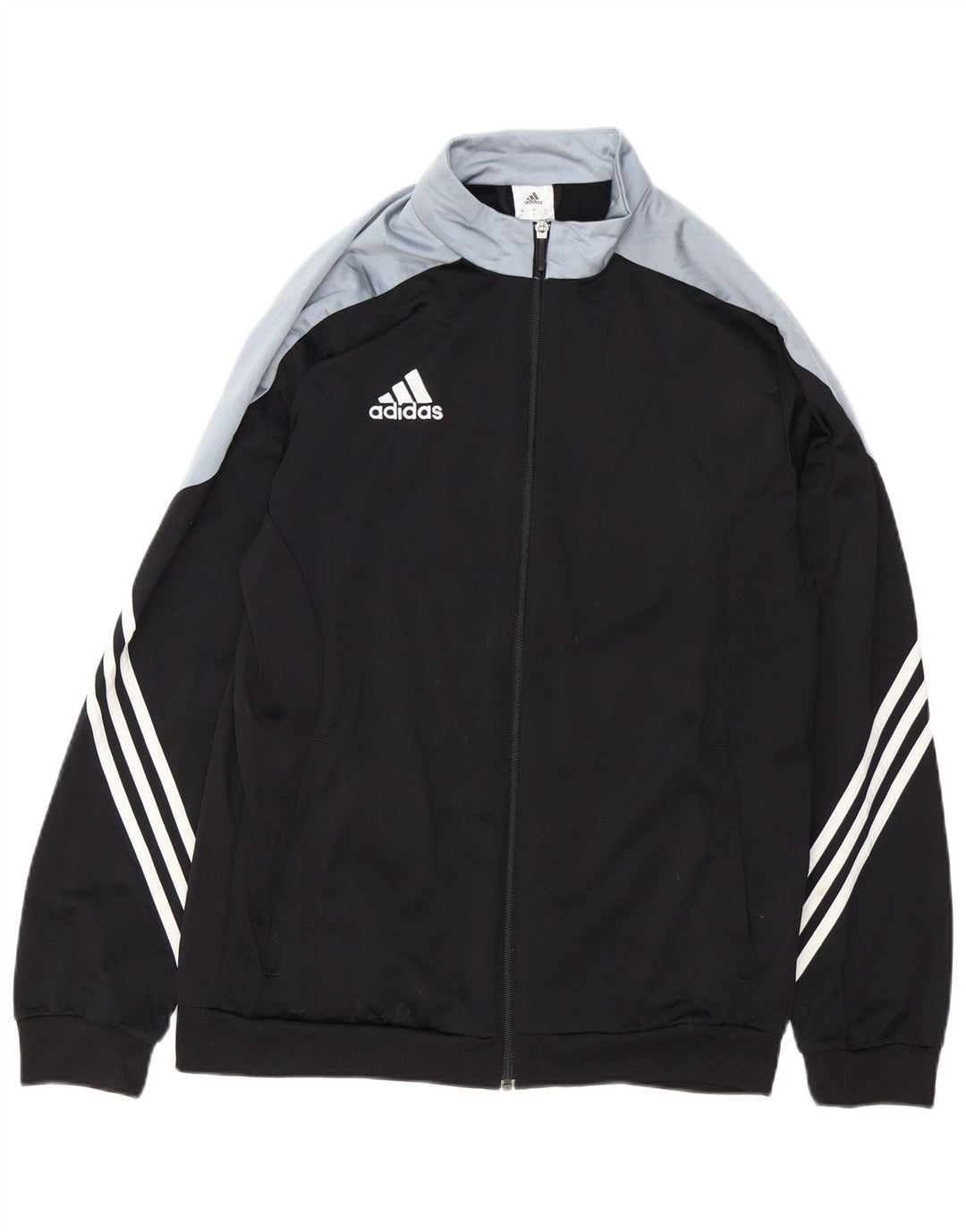 ADIDAS Herren-Trainingsanzug-Top-Jacke, großes schwarzes Farbblock-Polyester