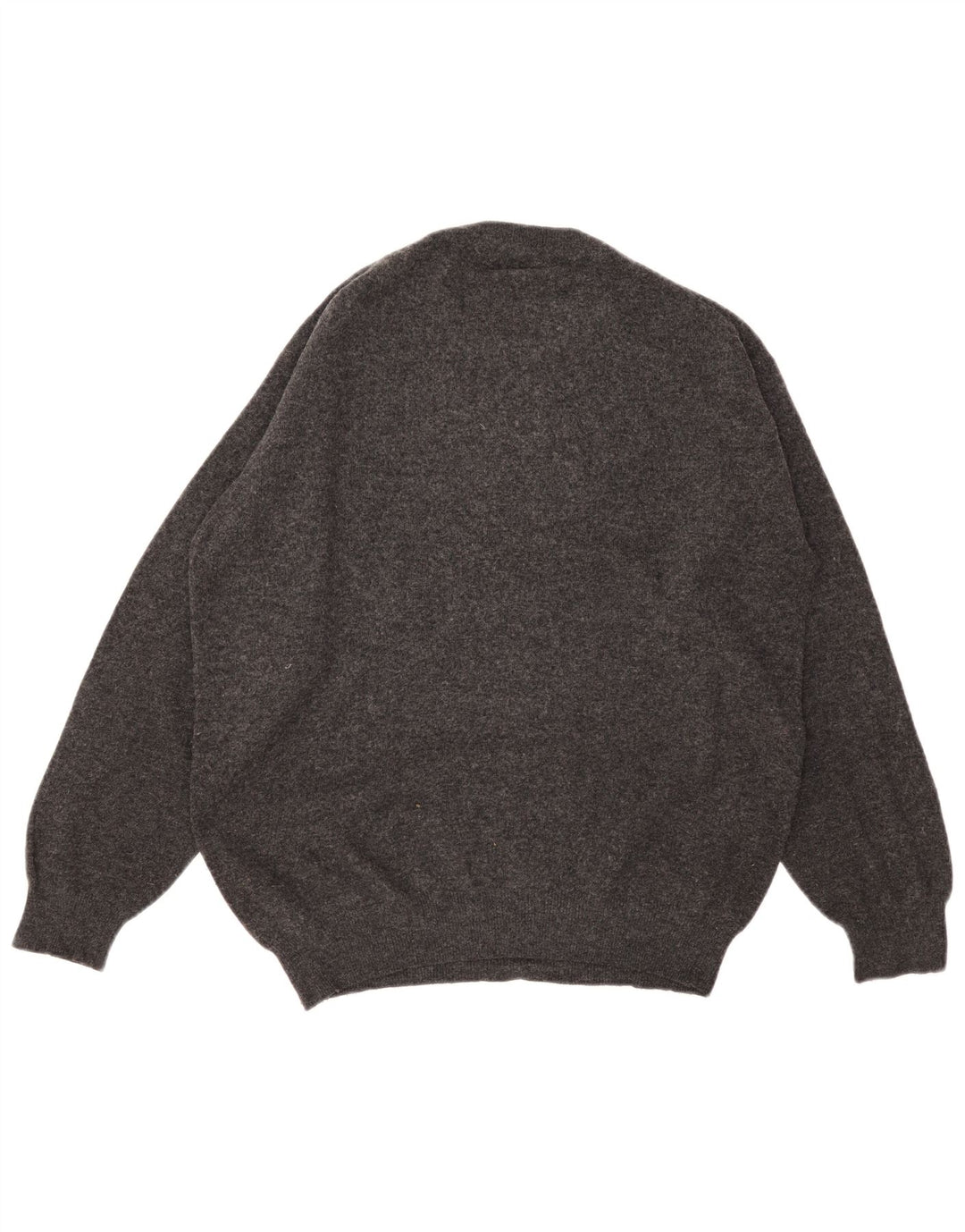 Zara Herren-Pullover mit Rundhalsausschnitt, XL, grau gefleckte Wolle