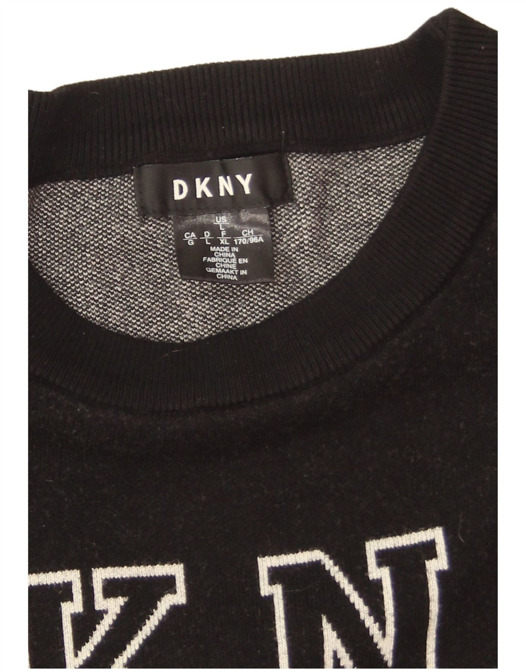 Dkny Damen-Sweatshirt in Übergröße mit Grafik, Gr. 42, Größe L, schwarze Viskose