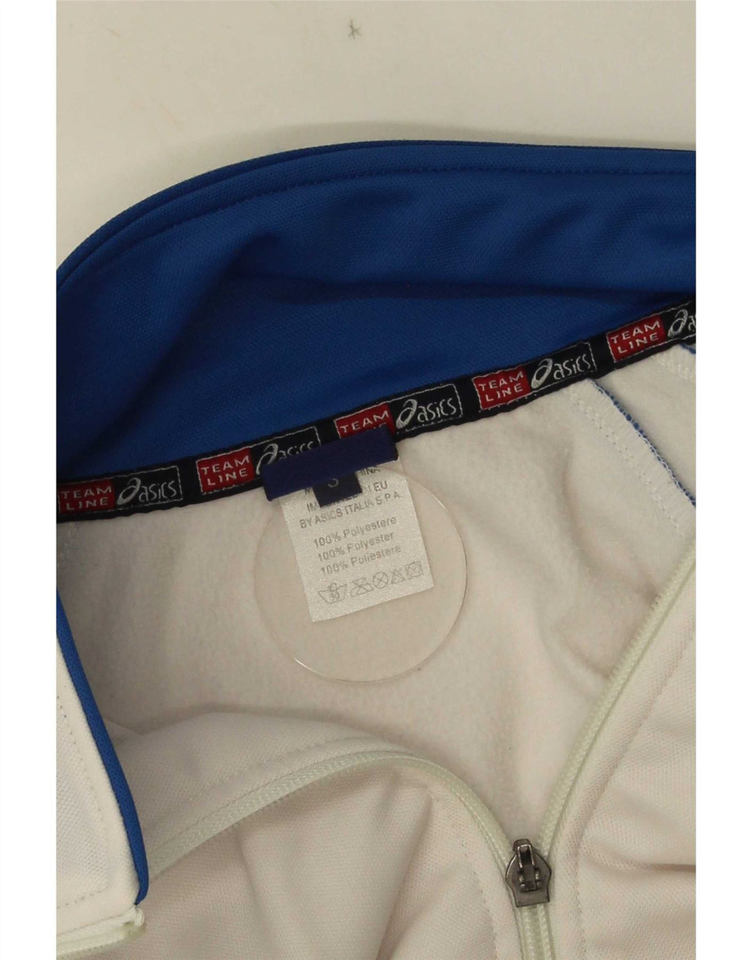Asics Herren-Trainingsanzug-Oberteil, Jacke, Größe S, Weiß, Polyester