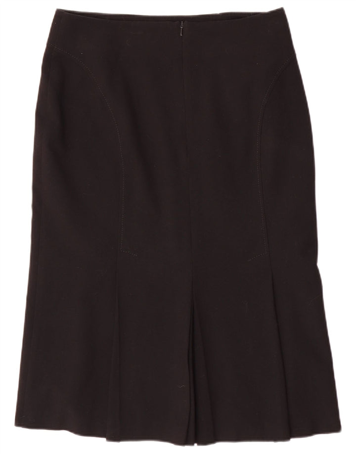 Marks & Spencer Damen gerader Rock UK 12 Medium W30 Schwarz Polyester