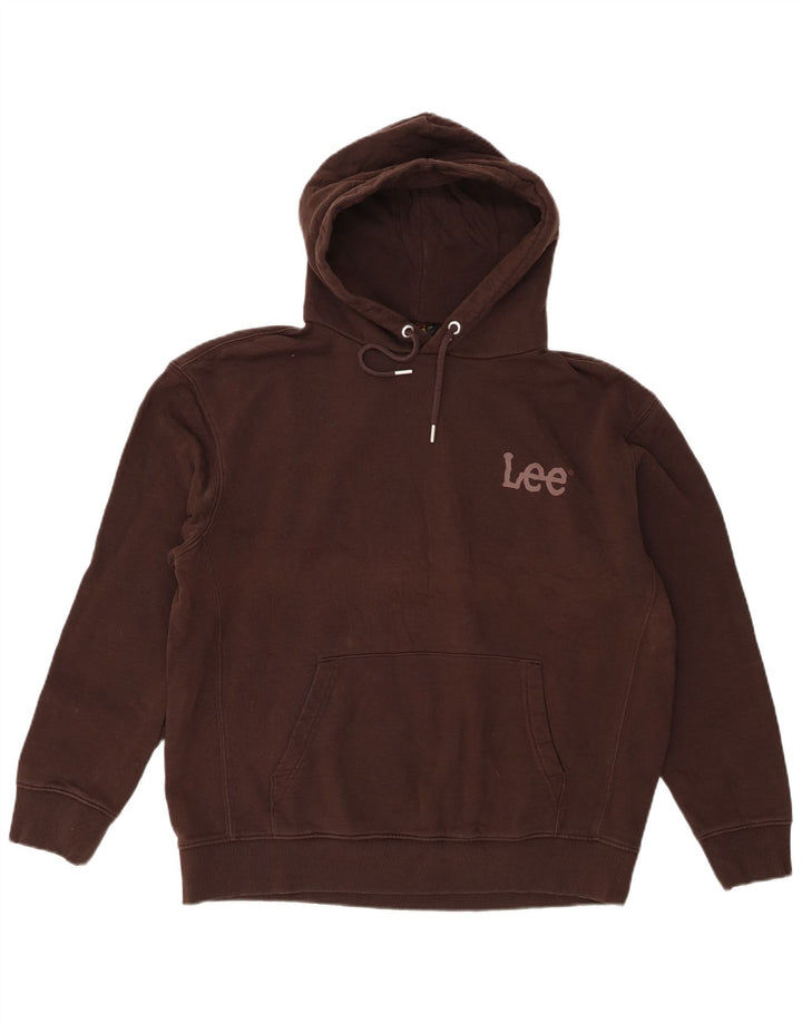 Lee Herren-Kapuzenpullover mit normaler Passform, große braune Baumwolle