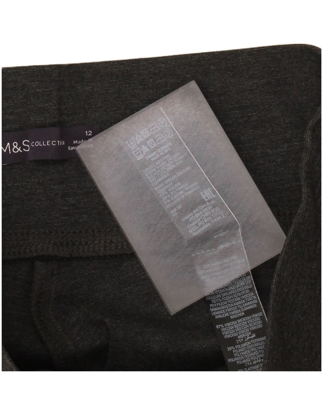 Marks & Spencer Damen Crop Leggings UK 12 Mittelgraue Viskose