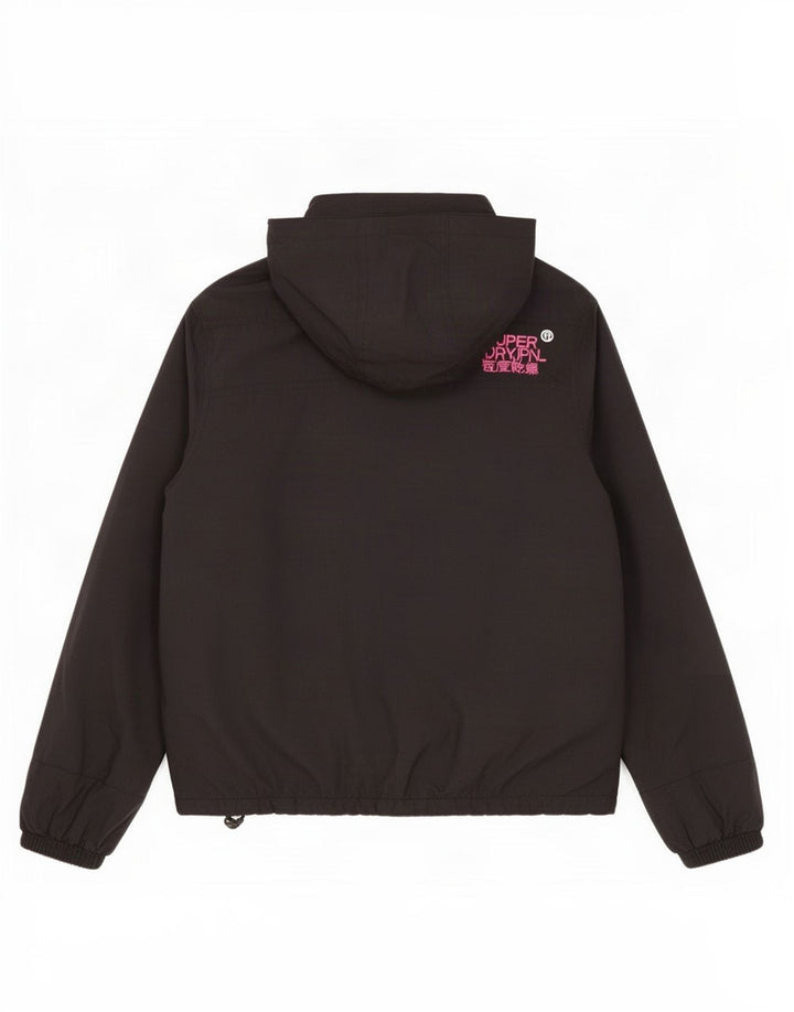 Superdry Damen Windcheater Graphic Windjacke UK 16 Large Schwarz